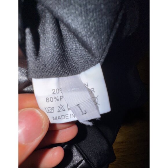 Sexy Black Faux Leather Pleated Skort Ruffle Punk‎ Rock WhimsyGoth Shorts Vegan - Picture 4 of 6